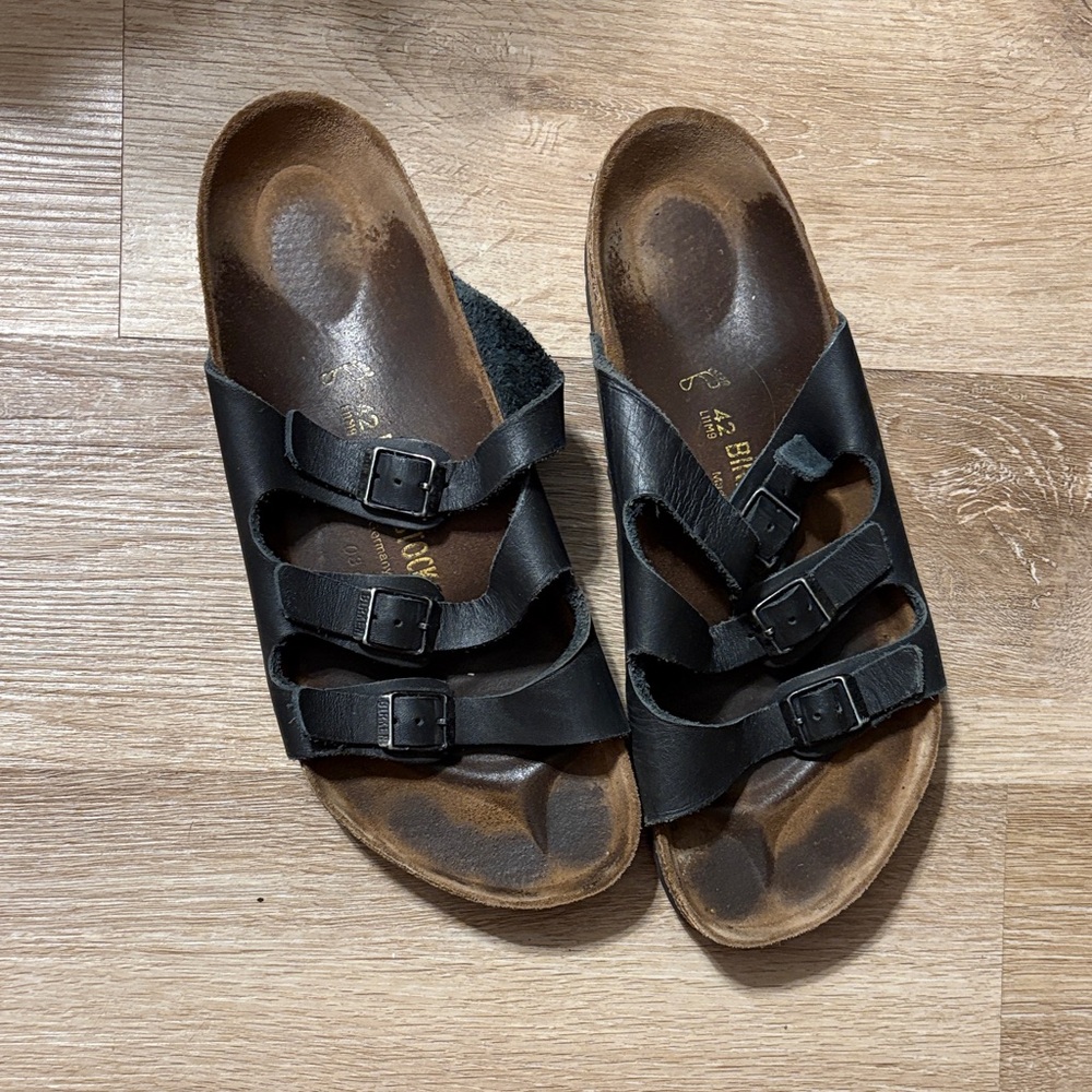 Birkenstock Black Triple Strap Sandals 42